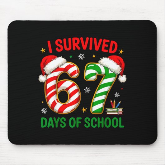 Teacher Christmas Funny Meme I Survived 67 Days Of Muismat (Voorkant)