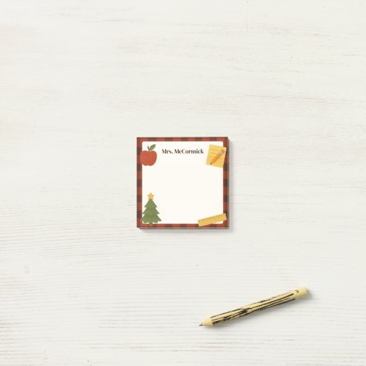 Teacher Christmas Holiday Sticky Notes (Op bureau)