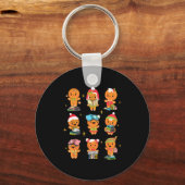 Teacher Christmas Reading Book Gingerbread Man Boo Sleutelhanger (Voorkant)