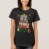 Teacher Christmas Tree Lights Pencil Leopard Print T-shirt (Voorkant)