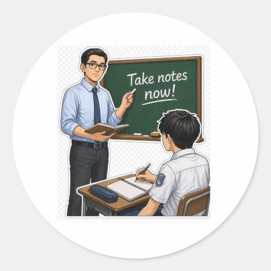 Teacher Classroom Illustration Sticker (Voorkant)