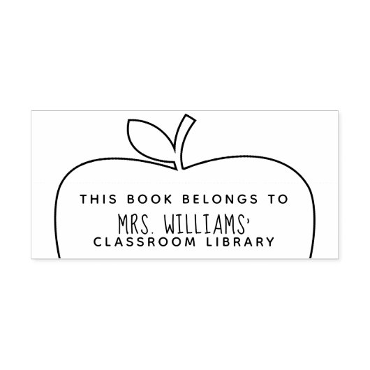 Teacher Classroom Library Apple-overzicht Zelfinktende Stempel (Design)
