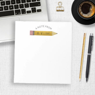 Teacher Classroom Pencil Aangepaste naam Notitieblok