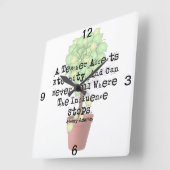 Teacher Clock Henry Adams Quote Vierkante Klok (Hoek)