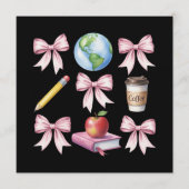 Teacher Coffee Bow Cute Appreciation Gifts  Kaart (Voorkant)