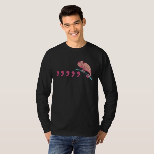 Teacher Comma Chameleon  80 s T-shirt (Voorkant volledig)