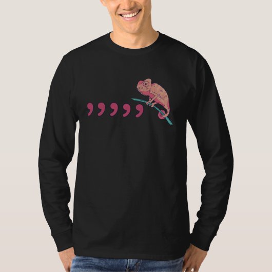 Teacher Comma Chameleon  80 s T-shirt (Voorkant)