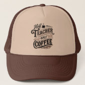 Teacher Cool retro word art coffee  Trucker Pet (Voorkant)
