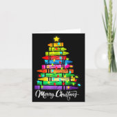 Teacher Crayon Merry Christmas Tree Lights School  Kaart (Voorkant)