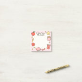 Teacher Cute Pink Personalize Post-It Sticky Notes (Op bureau)