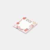 Teacher Cute Pink Personalize Post-It Sticky Notes (Schuin)