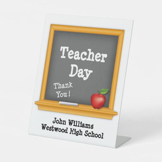 Teacher Day, dank je! Reclamebord Met Voetstuk (Voorkant)