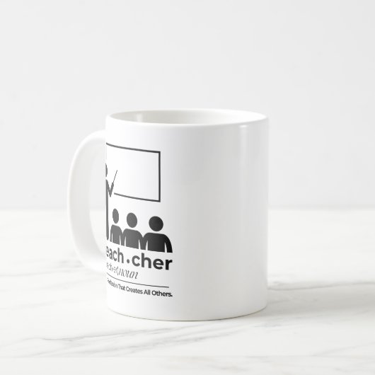 "Teacher Definition" Inspirerend koffie Mok (Voorkant links)