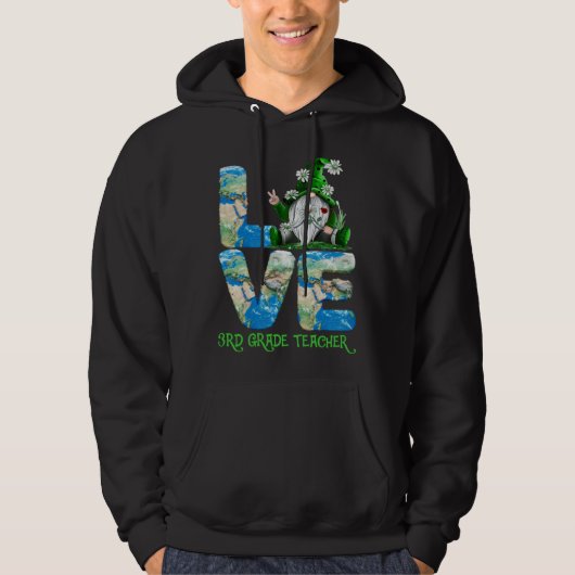Teacher Earth Day 2023 Gnome 3rd Grade Teacher Hoodie (Voorkant)