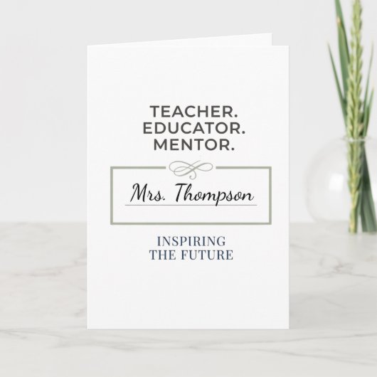 Teacher. Educator. Mentor. Custom Retirement Gift Kaart (Voorkant)