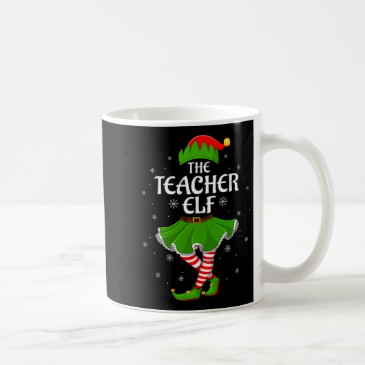 Teacher Elf Christmas Family Girls Women Elf Squad Koffiemok (Rechts)