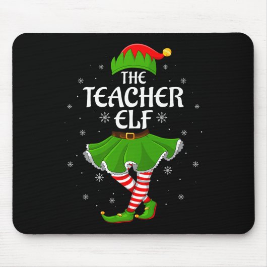 Teacher Elf Christmas Family Girls Women Elf Squad Muismat (Voorkant)