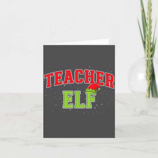 Teacher Elf Christmas Family Matching Group Xmas T Kaart (Voorkant)