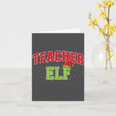 Teacher Elf Christmas Family Matching Group Xmas T Kaart (Gele Bloem)