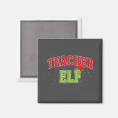 Teacher Elf Christmas Family Matching Group Xmas T Magneet (Voorkant / Achterkant)