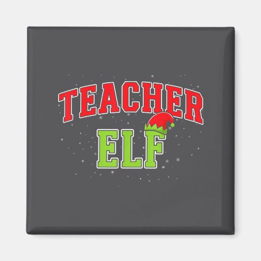 Teacher Elf Christmas Family Matching Group Xmas T Magneet (Voorkant)