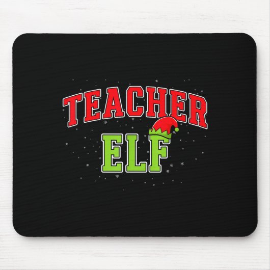 Teacher Elf Christmas Family Matching Group Xmas T Muismat (Voorkant)