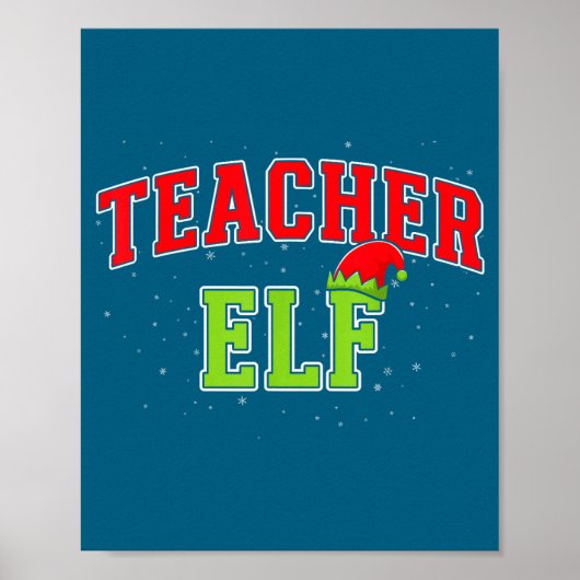 Teacher Elf Christmas Family Matching Group Xmas T Poster (Voorkant)
