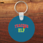 Teacher Elf Christmas Family Matching Group Xmas T Sleutelhanger (Voorkant)