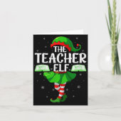 Teacher Elf Christmas Girls Women Elf Squad Xmas F Kaart (Voorkant)