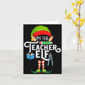 Teacher Elf Family Matching Christmas Kaart (Gele Bloem)