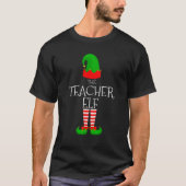 Teacher Elf Family Matching Group Funny Christmas  T-shirt (Voorkant)