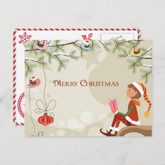 Teacher Elf - Kerst Briefkaart (Voorkant / Achterkant)