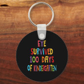 Teacher Eye overleefde 100 dagen van de kleutersch Sleutelhanger (Voorkant)
