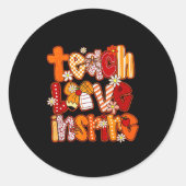 Teacher Fall,teach Love Insre,autumn Teacher Funny Ronde Sticker (Voorkant)