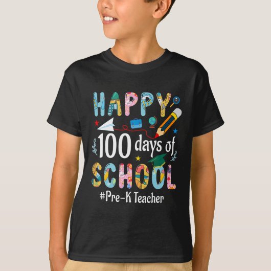 Teacher Fun 100ste schooldag T-shirt (Voorkant)