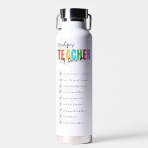  Teacher Funny Checklist Kleurrijk Waterfles