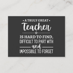 teacher Gift, A Truly Great Teacher Visitekaartje