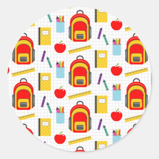 Teacher Gift | Apple Back To School Ronde Sticker (Voorkant)