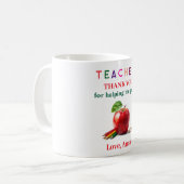 Teacher Gift – Apple Mug with Thank You Message Koffiemok (Voorkant links)