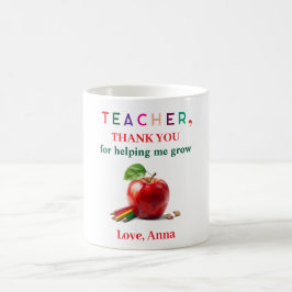 Teacher Gift – Apple Mug with Thank You Message Koffiemok