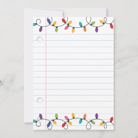 Teacher Gift Card Holder Merry & Bright Christmas Kaart (Achterkant)