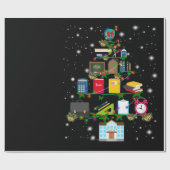 Teacher Gift Christmas tree with school related Cadeaupapier (Vlak)
