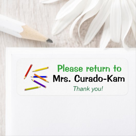 Teacher Gift Labels Terug naar Naam Gekleurde Potl (Insitu)