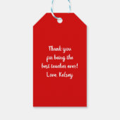 Teacher Gift Labels, waardering Dank u Labels Cadeaulabel (Achterkant)