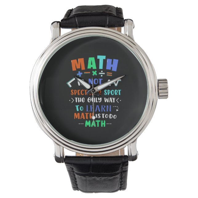 Teacher Gift Math Is Not Spectator Horloge (Voorkant)