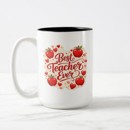 Teacher Gift Mug / Best Teacher Ever Appreciation Tweekleurige Koffiemok
