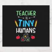 Teacher Gift Teacher Tiny Humans Sparkling Wijnetiket (Enkel label)