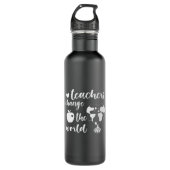Teacher Gift Teachers Change The World Waterfles (Voorkant)