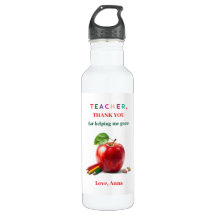 Teacher Gift – Water Bottle with Thank You Message