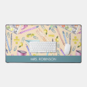 Teacher Gift Waterverf Patroon Gepersonaliseerd Bureaumat (Keyboard & Muis)